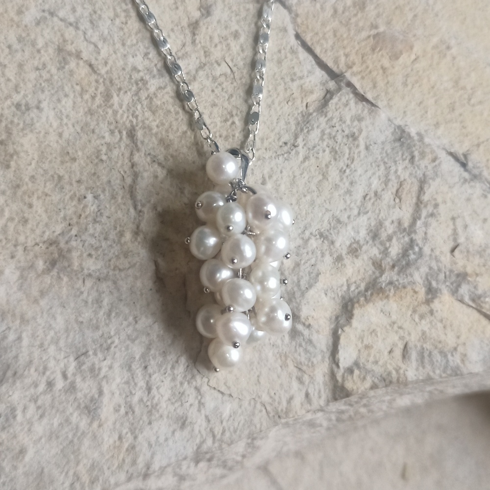 Dainty 925 Pearl Pendant Necklace Freshwater pearl